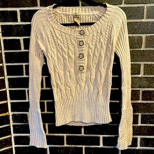 Ruff Hewn Women’s Medium Cable knit Cream Colored Sweater